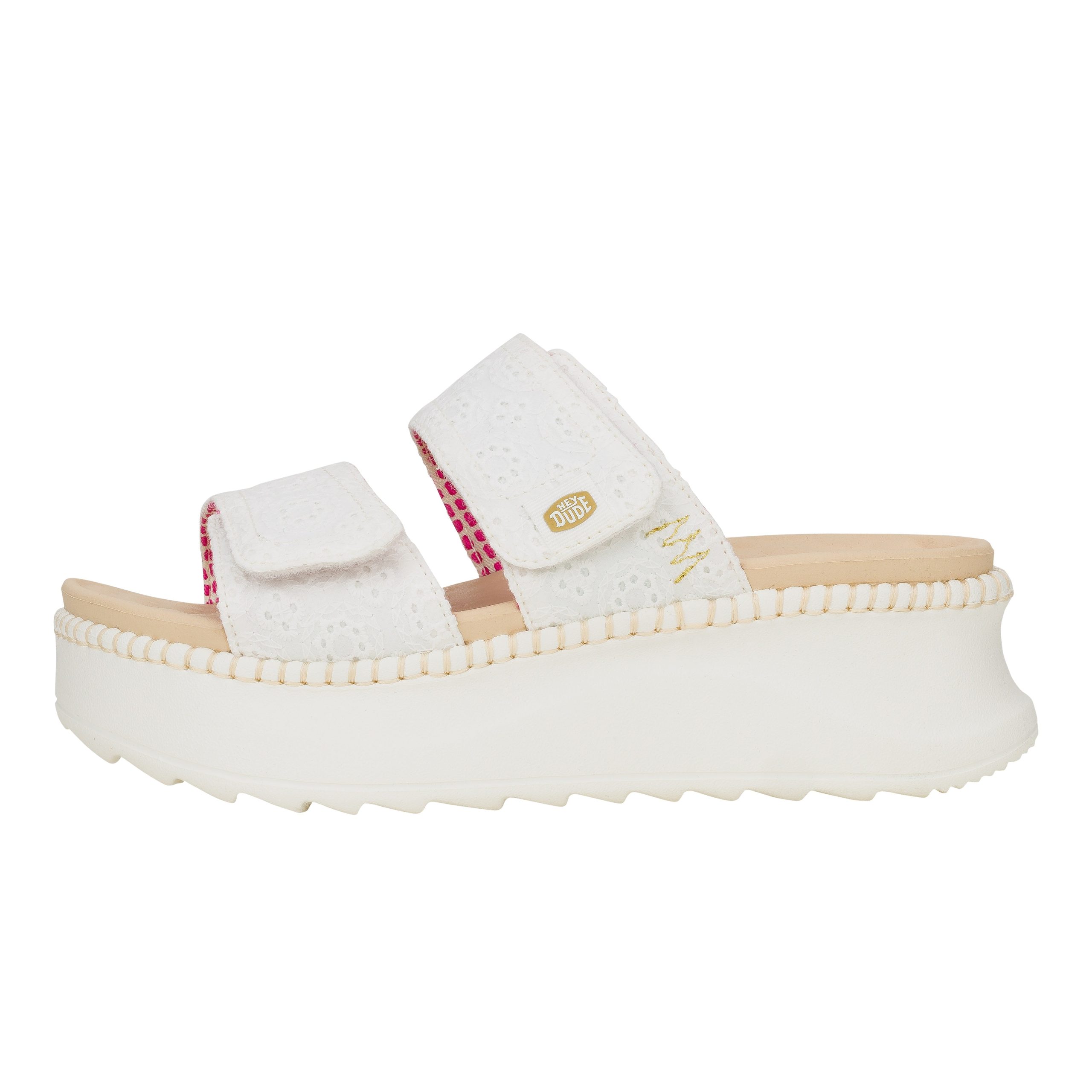 Delray Slide Eyelet - White